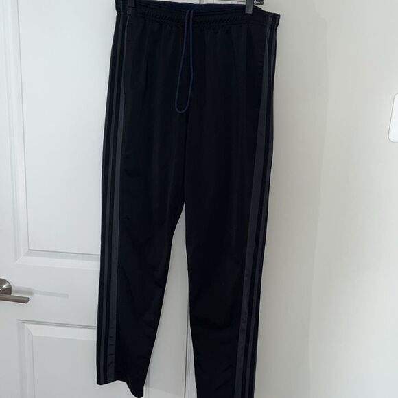 Adidas 3 Stripe Mens Track Jogging Soccer Warm Up Sweatpants Cuffed Zipper Pants - Picture 1 of 7